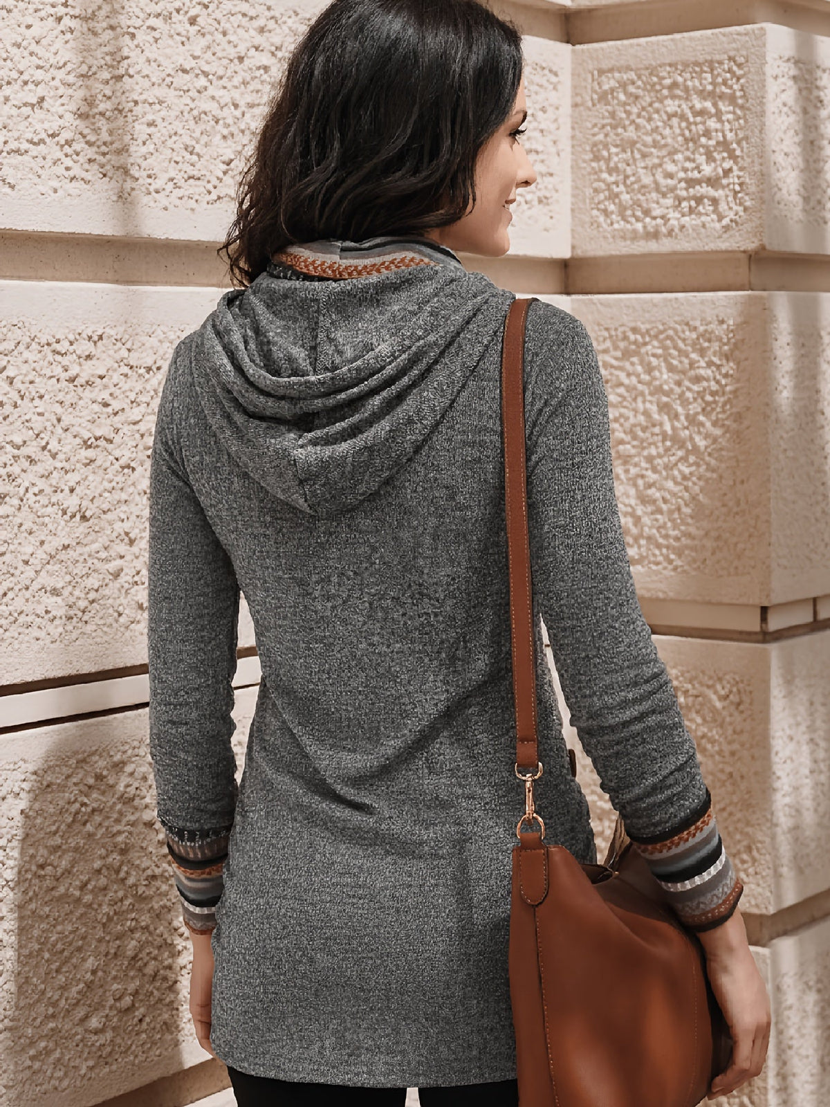 Isabel | Cowl-Neck Patterned Button Top Image