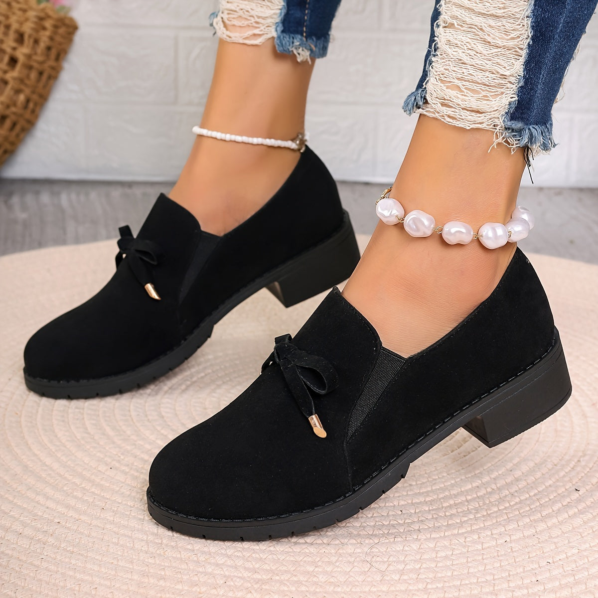 Nadia | Bow-Detail Slip-On Loafers Image