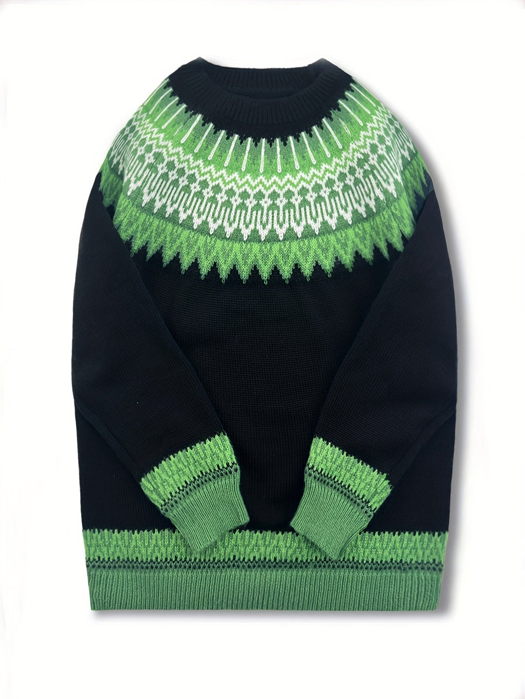 Brenna | Chunky Jacquard Round Neck Sweater