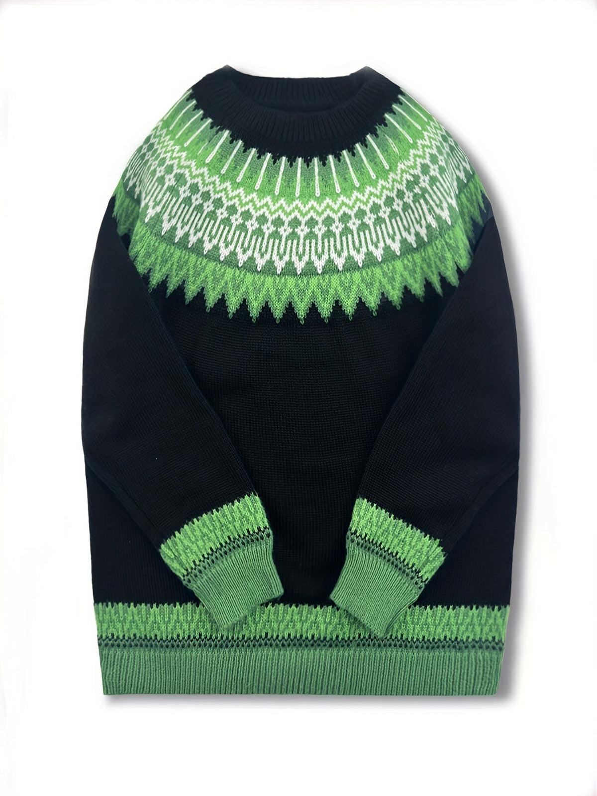 Brenna | Chunky Jacquard Round Neck Sweater Image