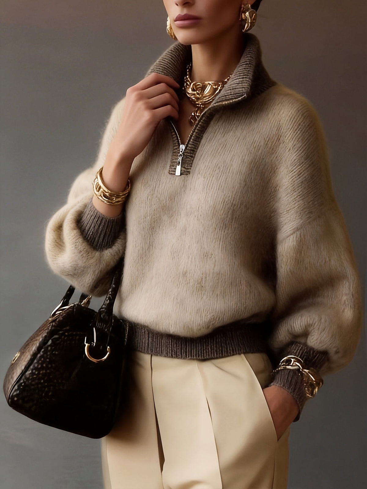 Cecily | Relaxed Half-Zip Sweater Image