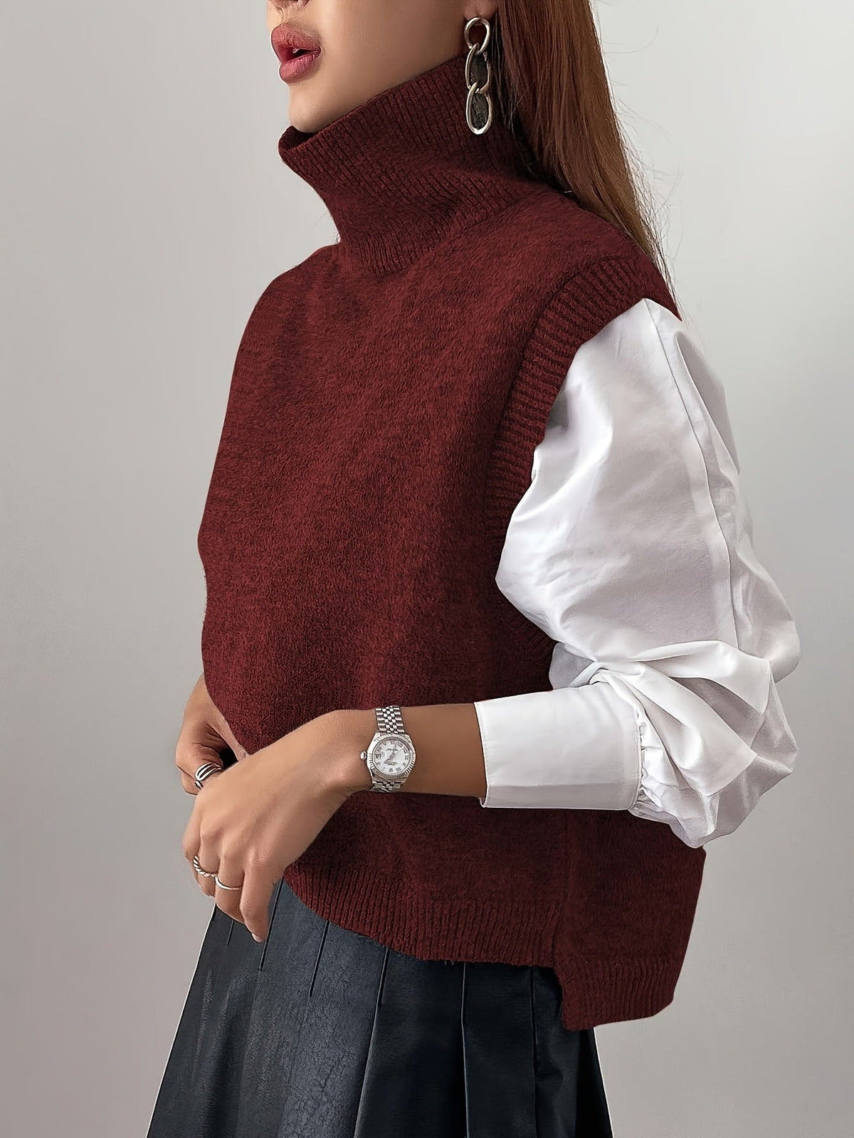 Farrah | High-Neck Sweater Vest Image