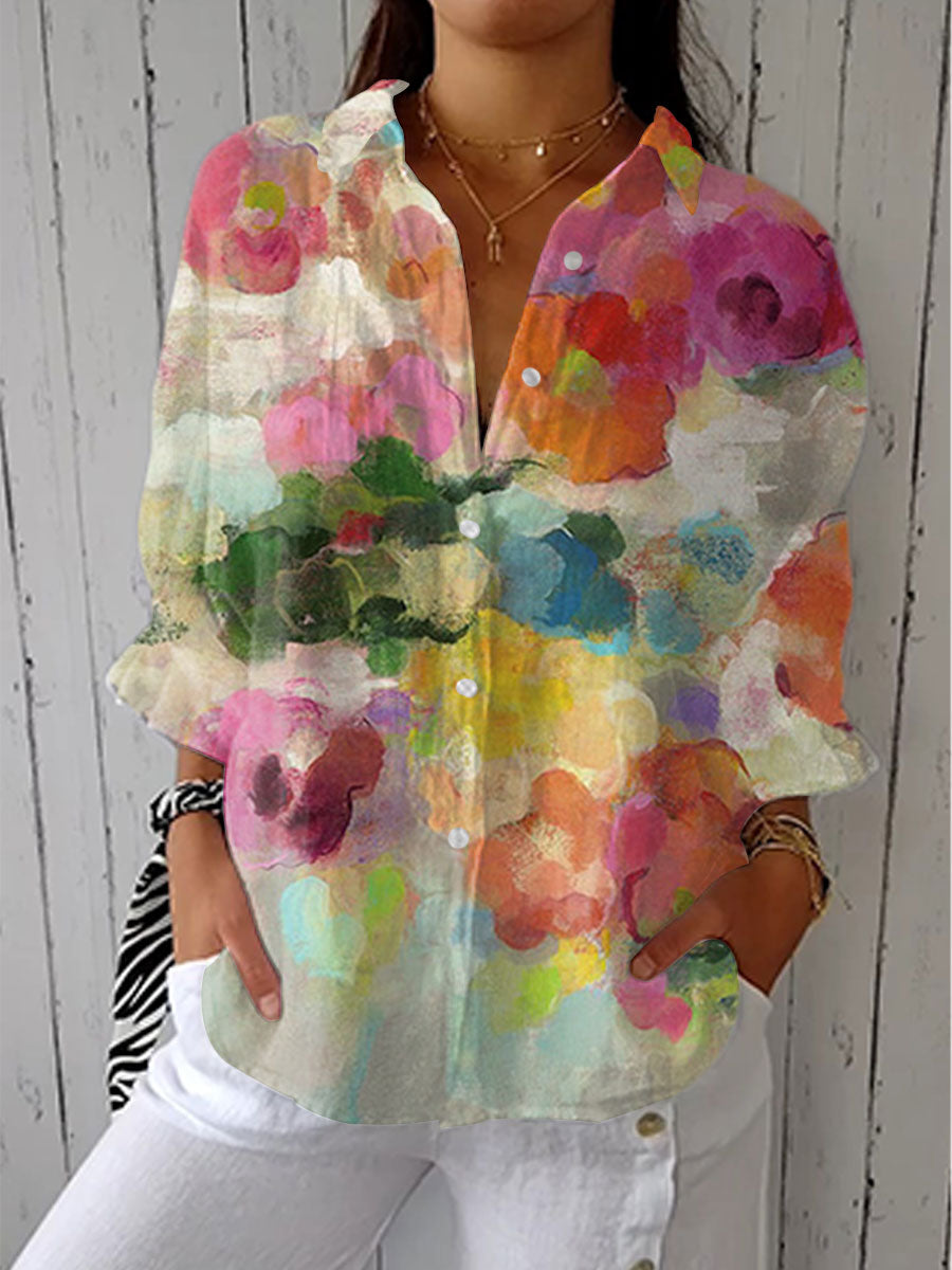 Patricia | Elegant Watercolor Collar Blouse Image