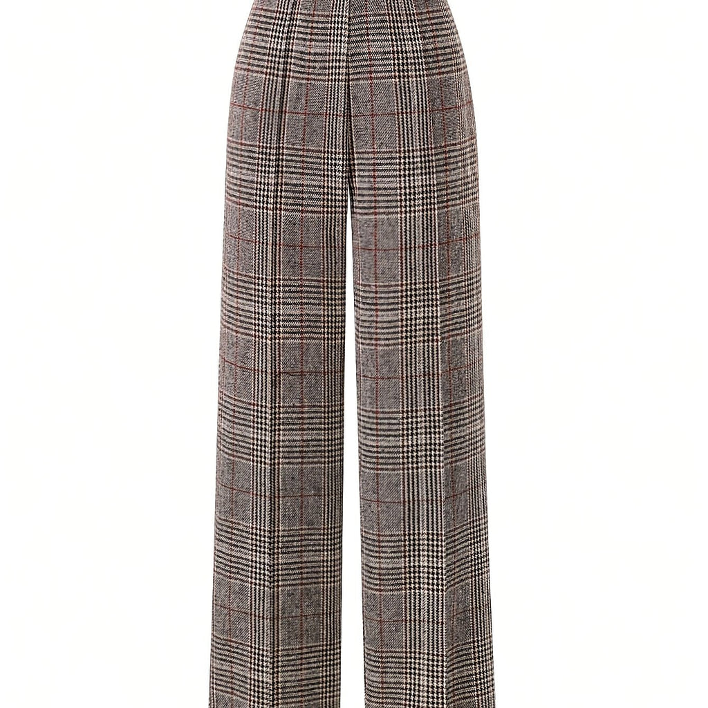 Matilda | Wide-Leg Plaid Trousers
