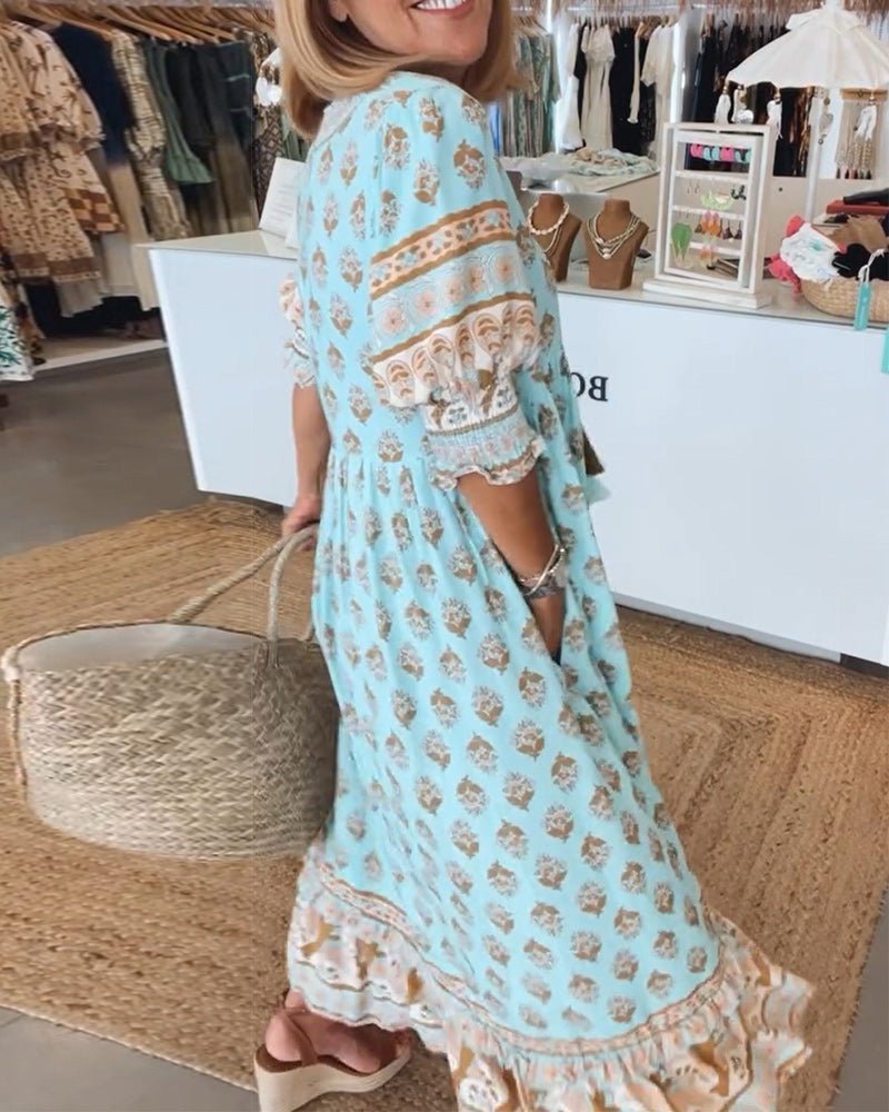 Mana | Chic Floral V-Neck Dress Image