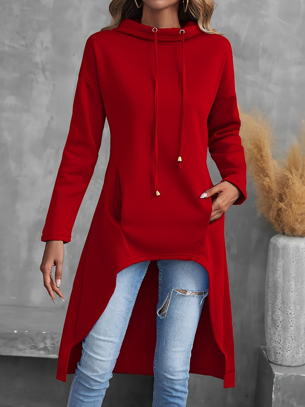 Tabitha | High-Low Drawstring Hoodie Image