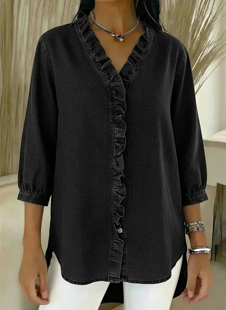 Paula | Stylish Ruffle Mid Sleeve Blouse Image