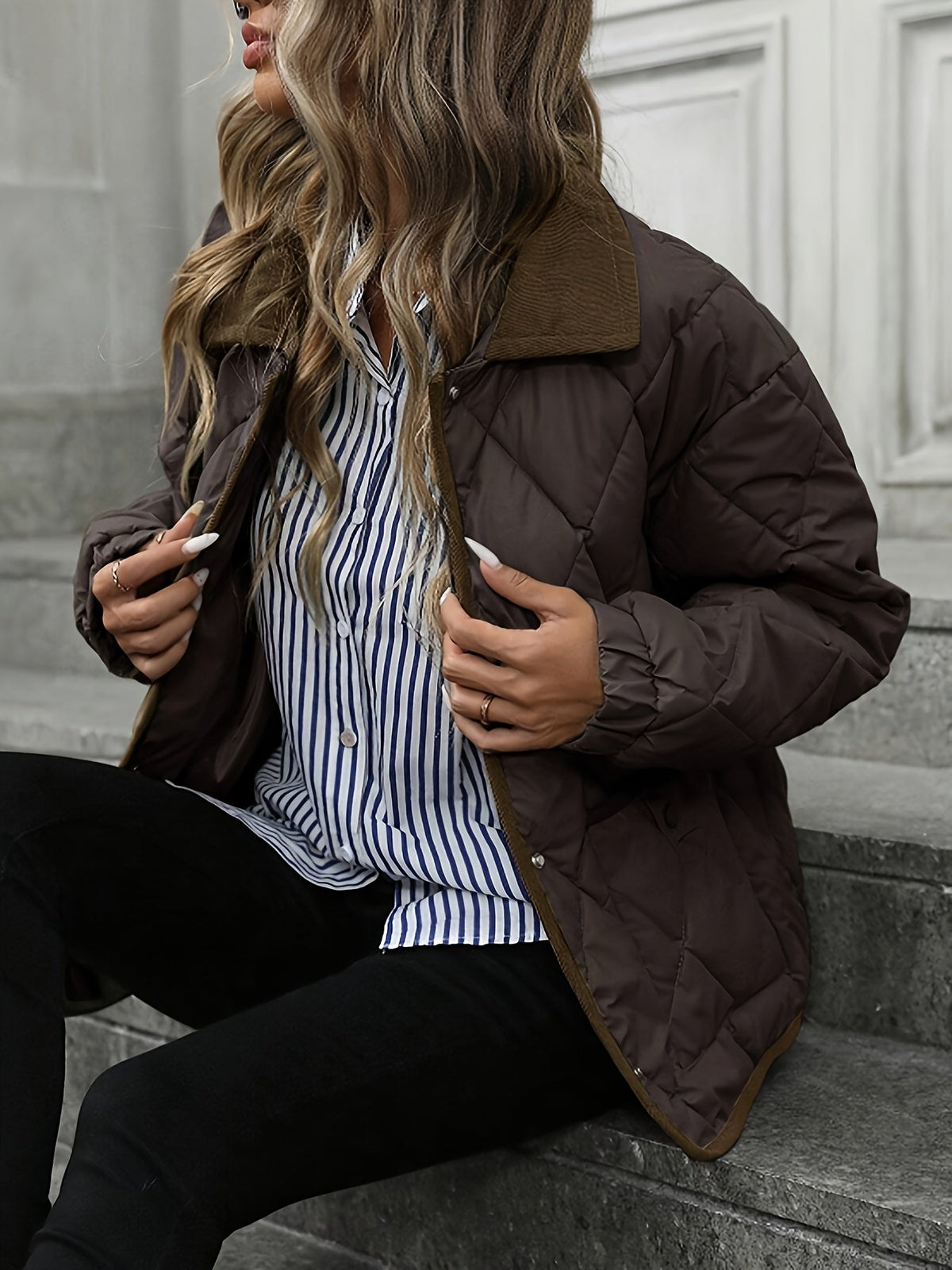 Imogen | Diamond-Quilted Padded Jacket Image