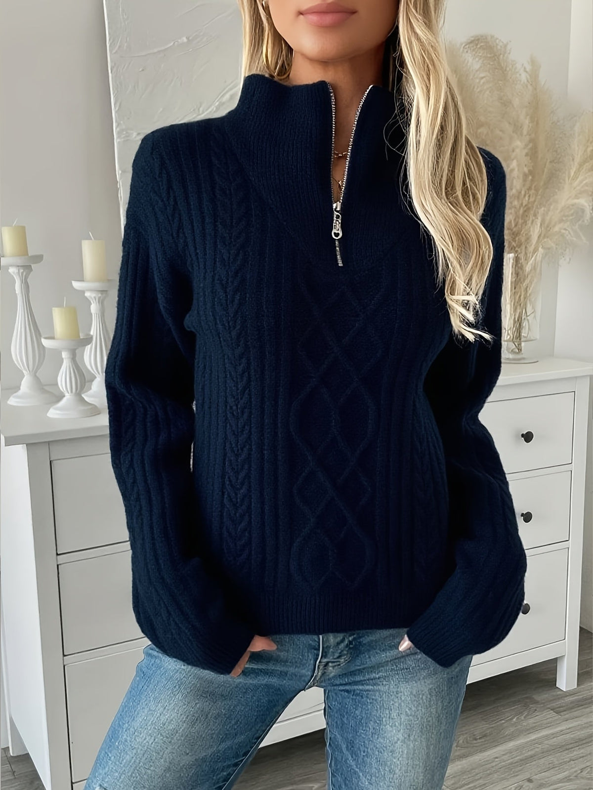 Clementine | Textured Half-Zip Sweater Image