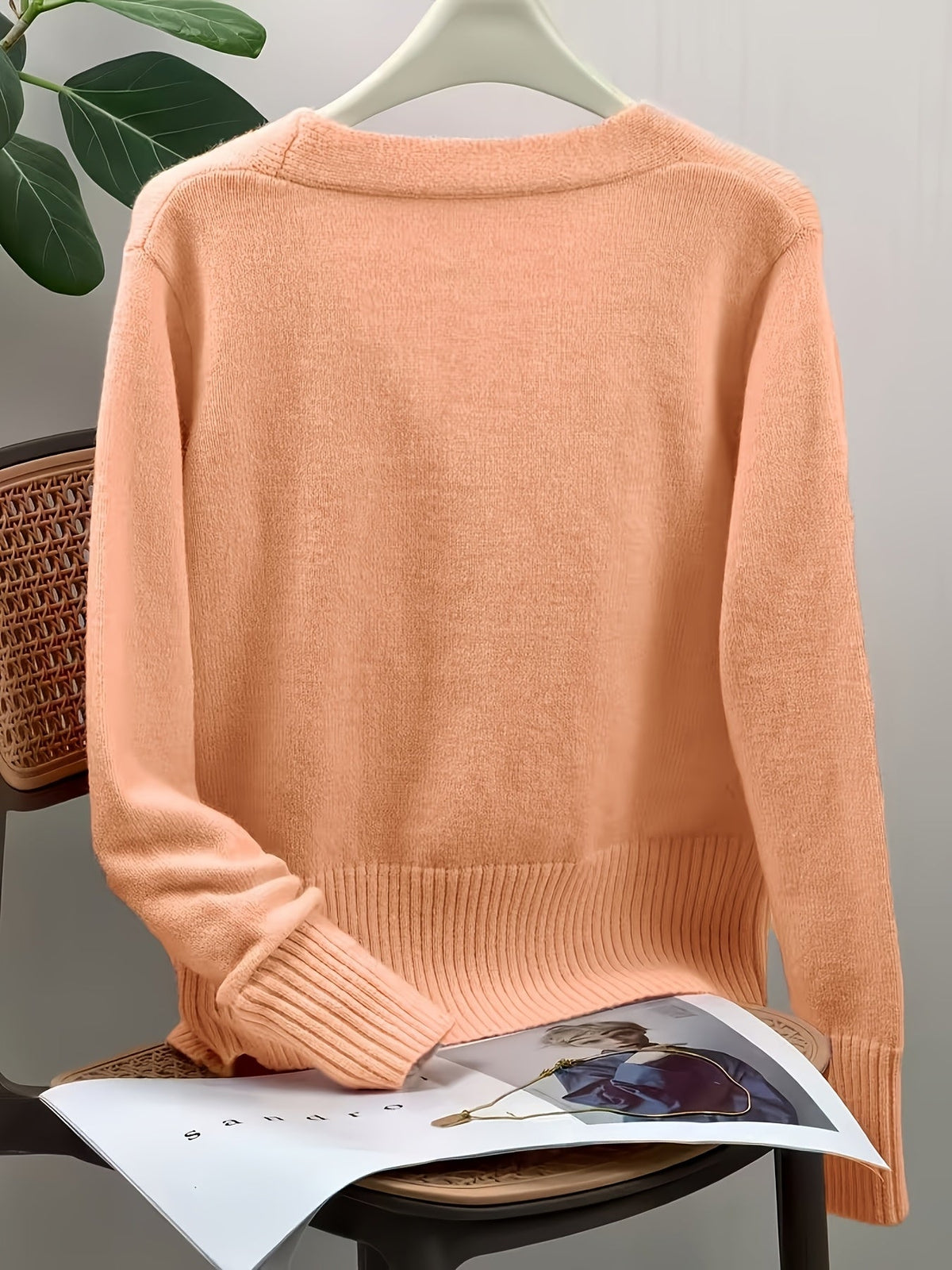 Georgia | Heart-Button V-Neck Cardigan Image