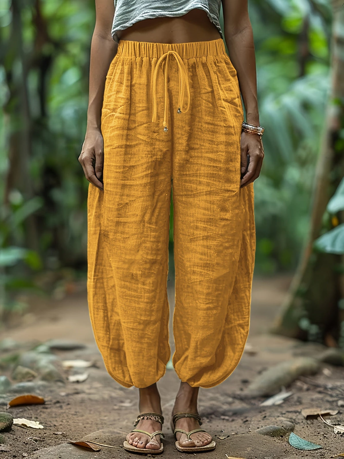 Marjorie | Relaxed Drawstring Lantern Pants Image
