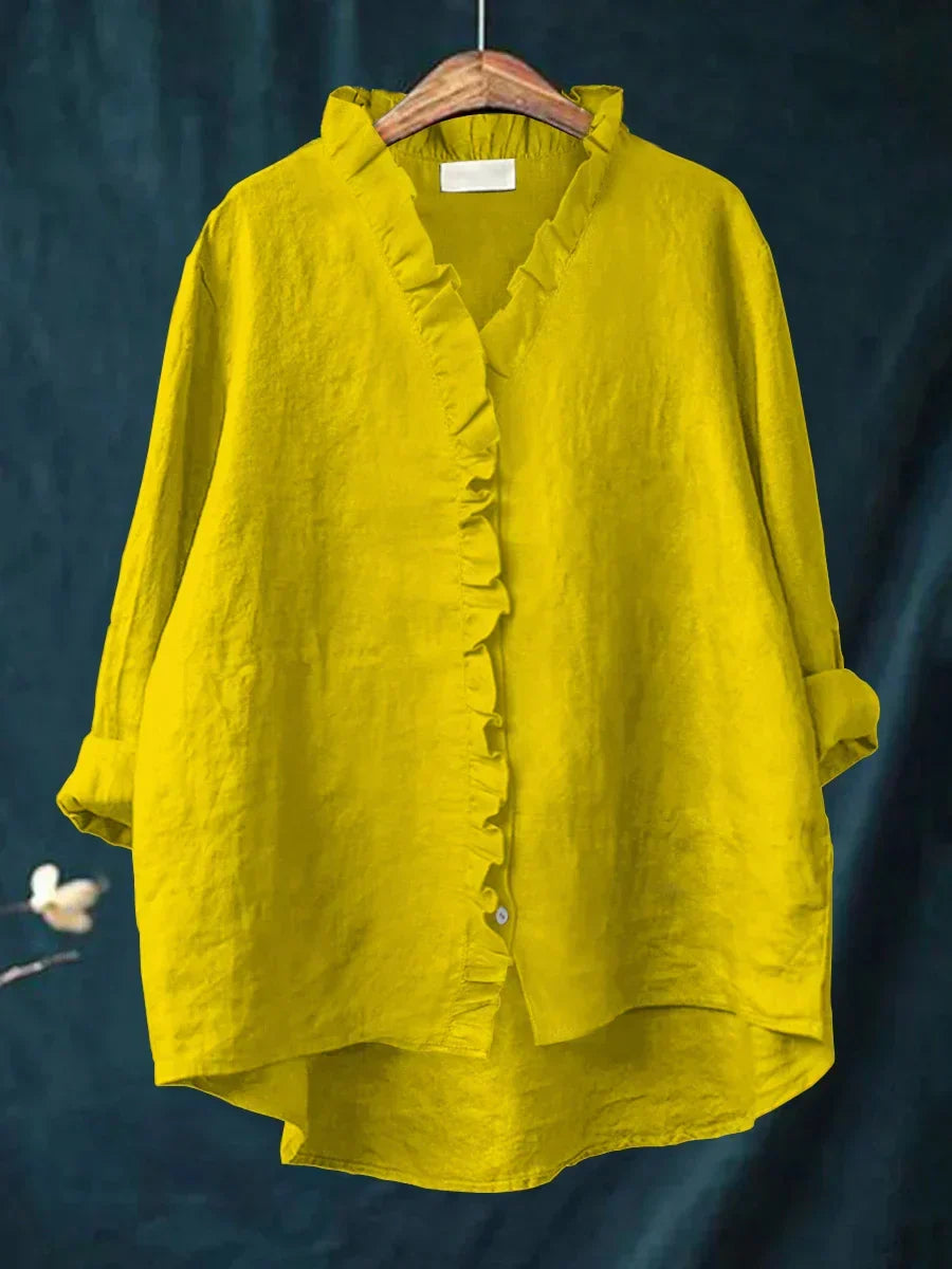 Eliza | Casual Ruffle V-Neck Blouse Image