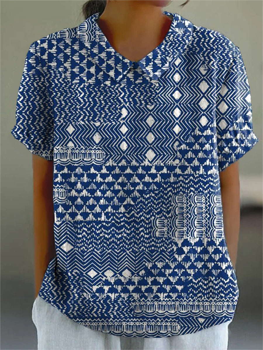 Rosie | Stylish Tribal Art Collar Shirt Image