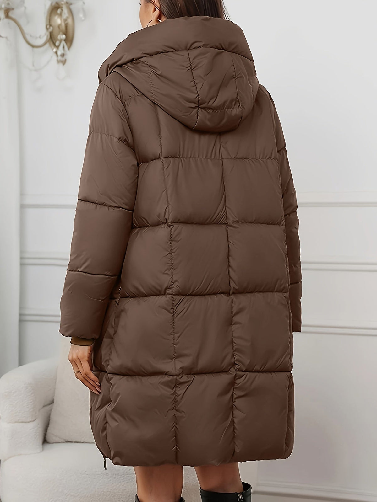 Camilla | Hooded Longline Puffer Coat Image
