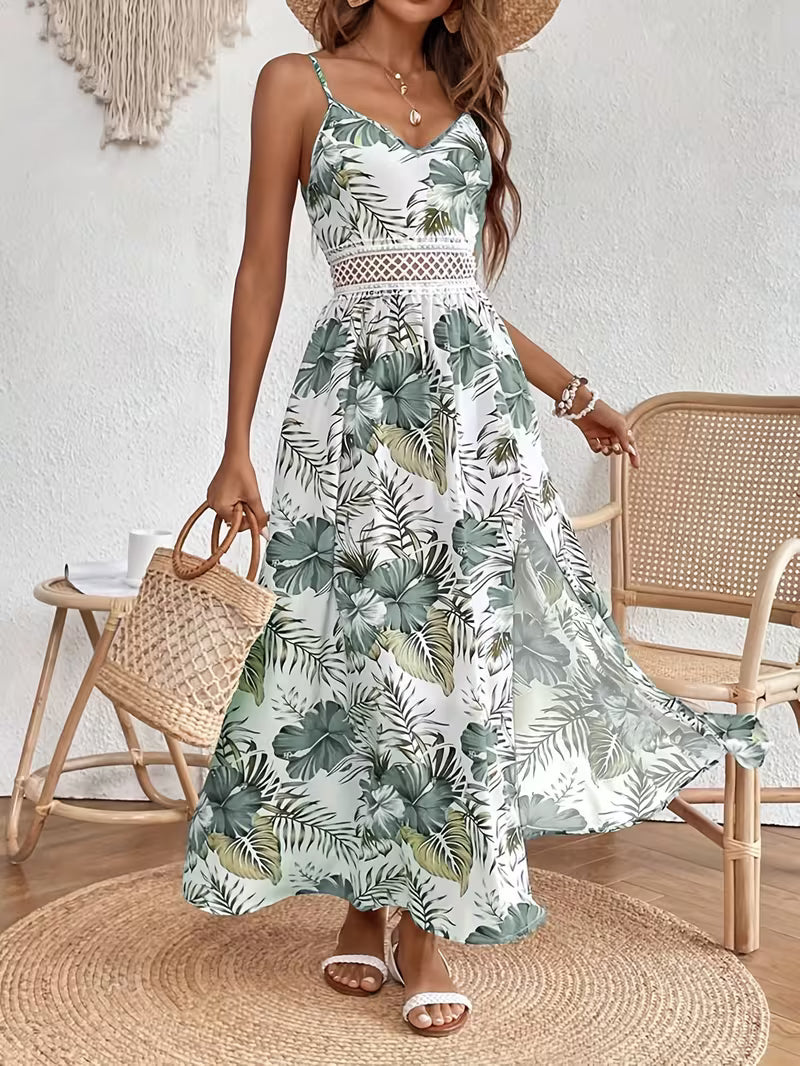 Alessandra | Floral Print Sleeveless Split Dress Image