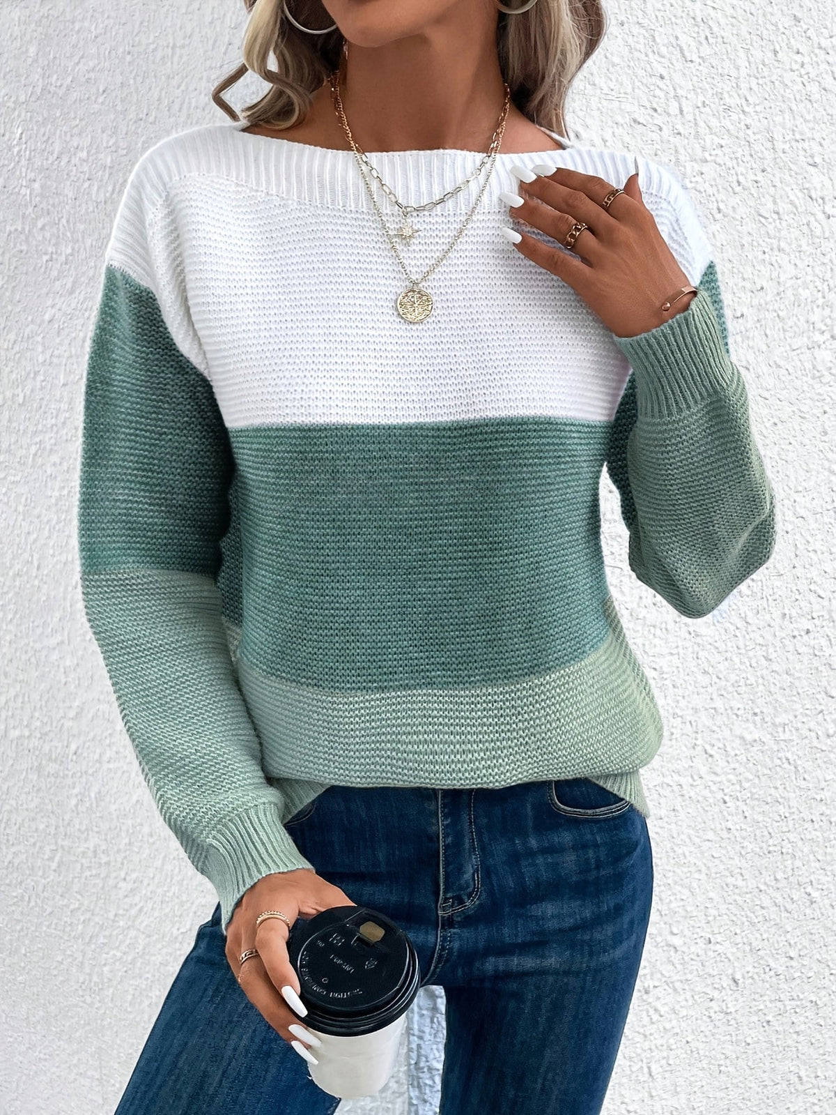 Serena | Color-Blocked Drop-Shoulder Sweater Image