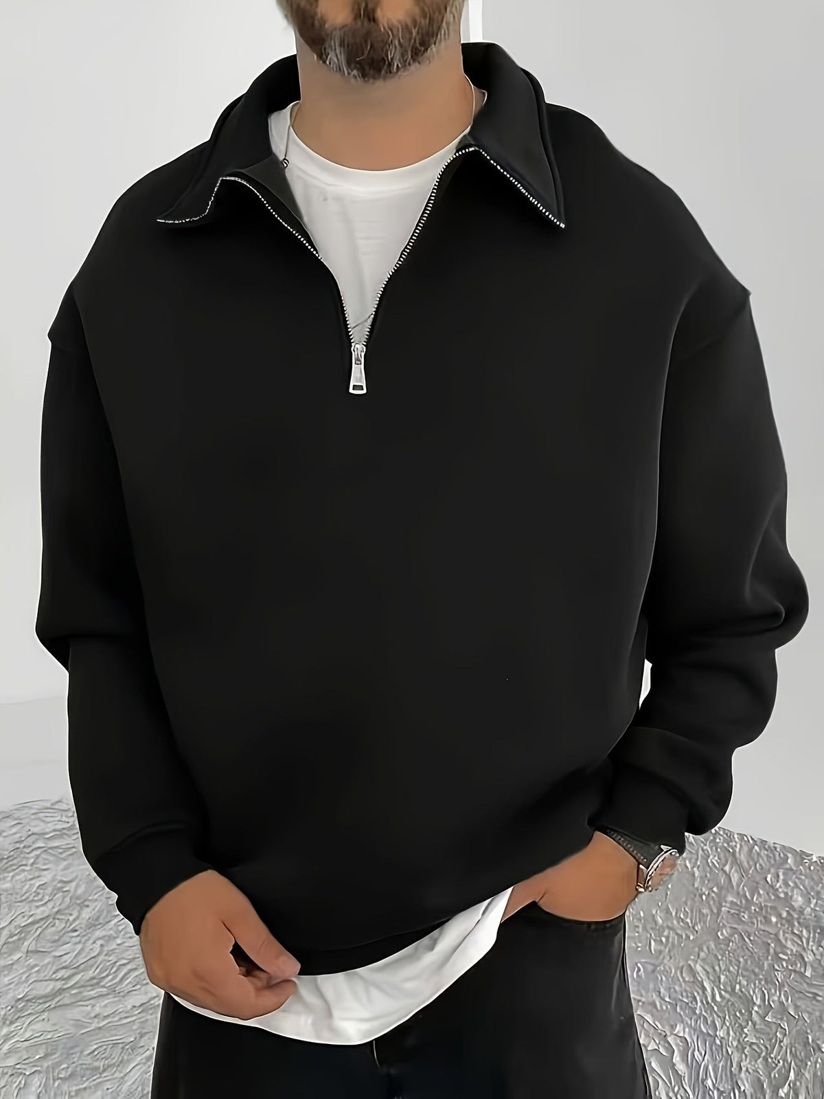 Nathaniel | Cozy Half-Zip Sweatshirt Image