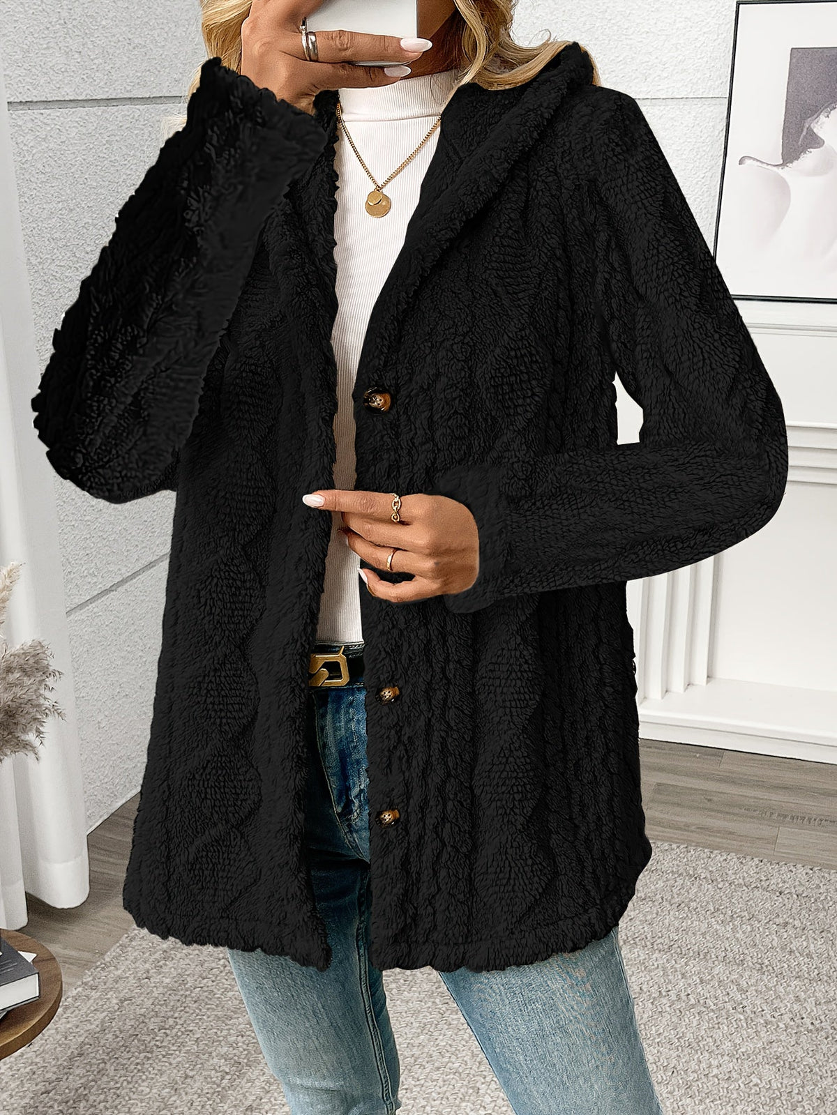 Roberta | Textured Button-Front Coat Image