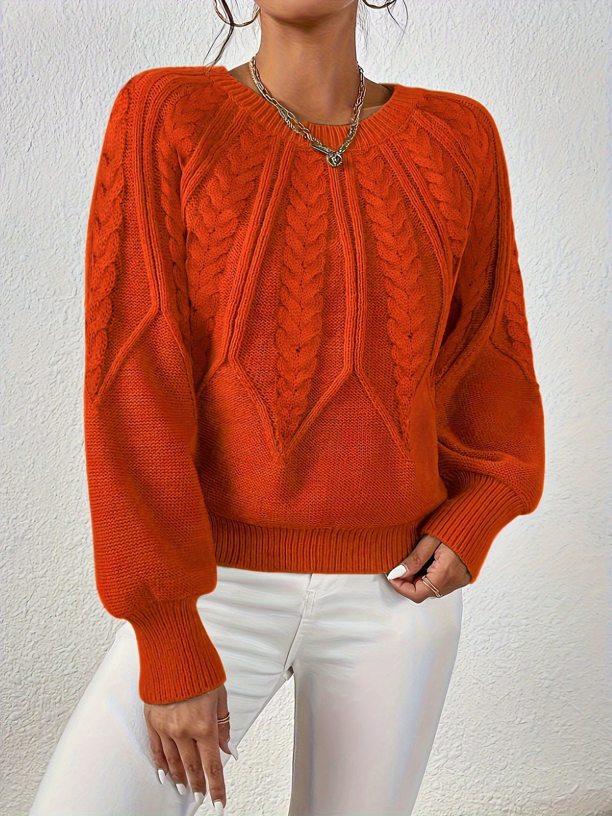 Cassidy | Cable-Knit Round-Neck Sweater Image