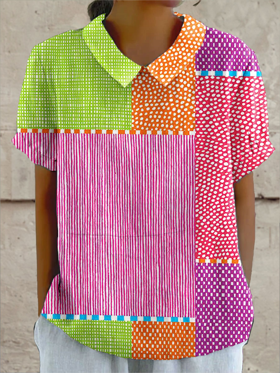 Jessica | Stylish Colorful Patchwork Shirt Image