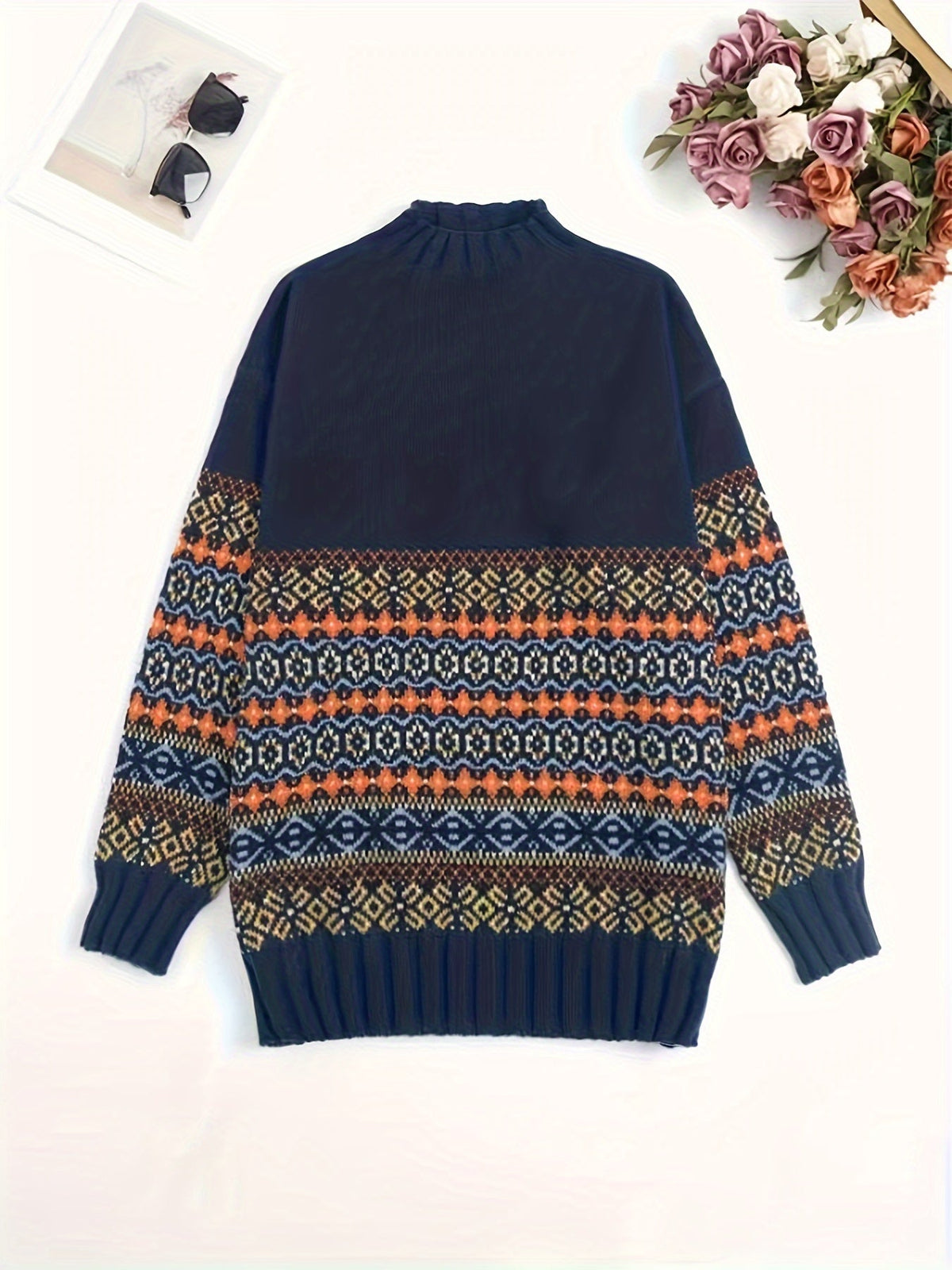 Thea | Vintage Jacquard Loose-Fit Sweater Image