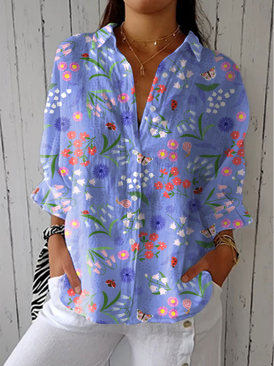 Gloria | Elegant Button Meadow Blouse Image