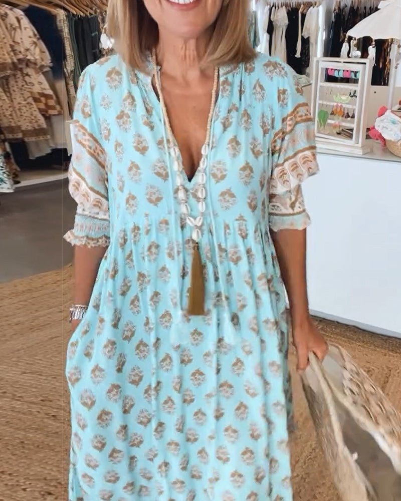 Mana | Chic Floral V-Neck Dress Image