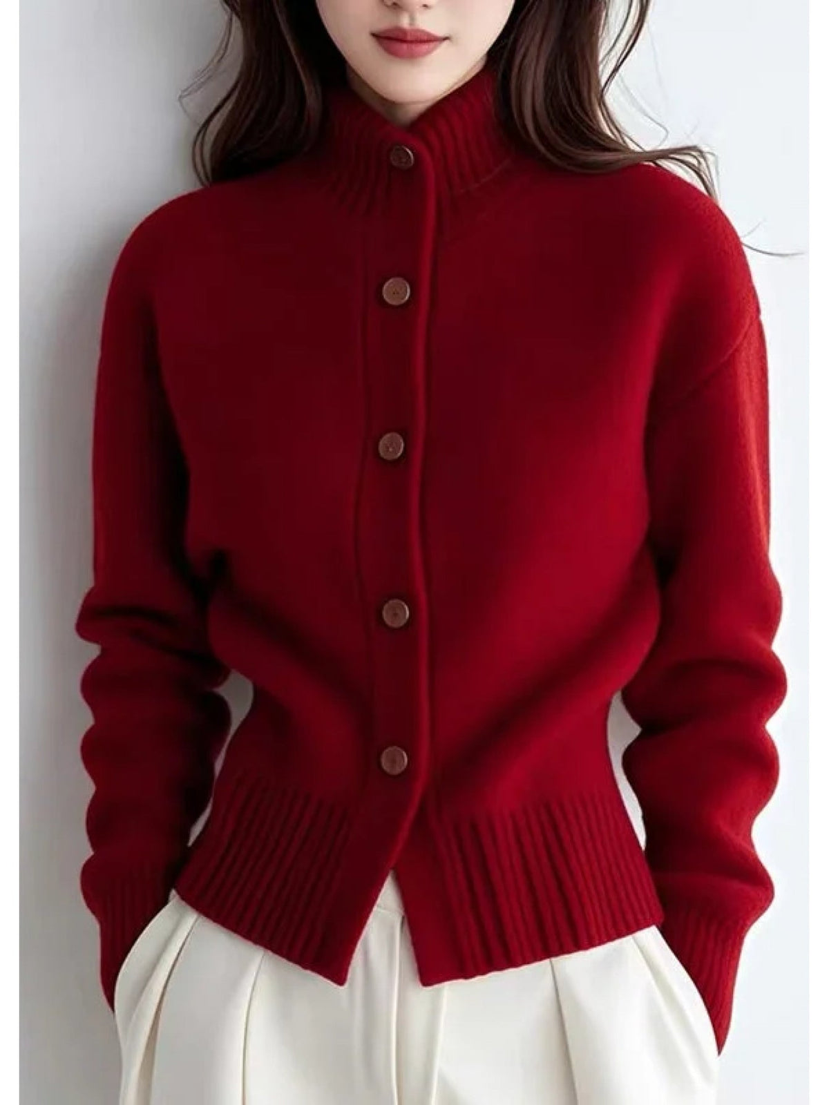 Margot | High-Neck Button Cardigan Image