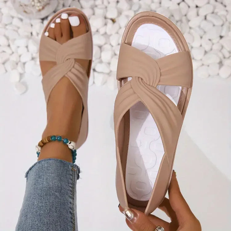 Elena | Cushioned Cross-Strap Sandals Image