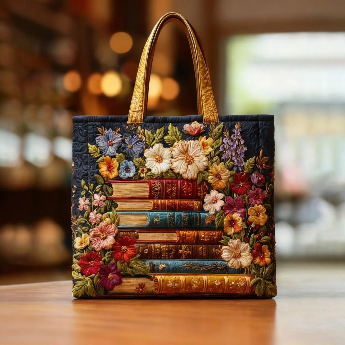 Brittany | Artistic Floral Book Art Tote Bag Image