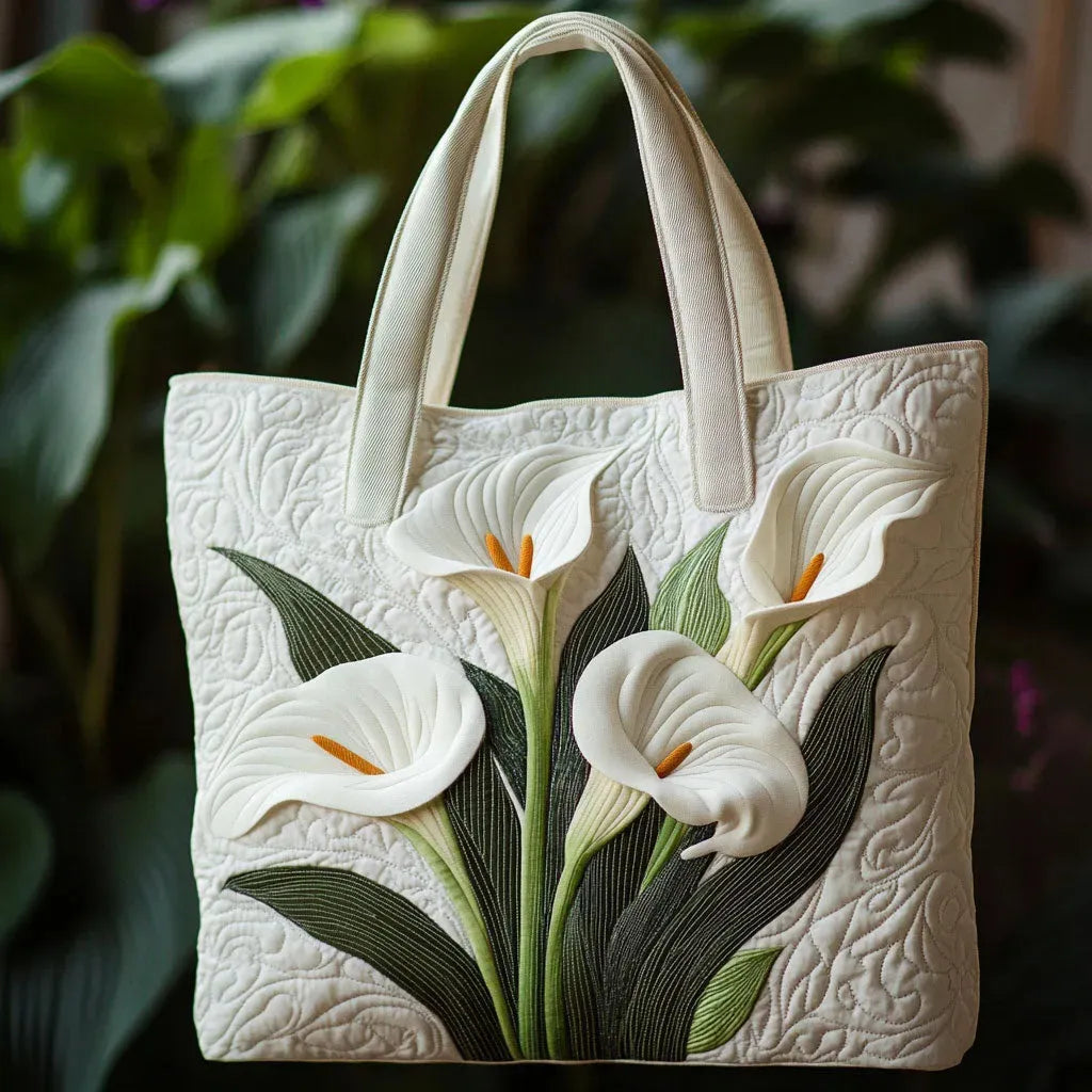 Angela | White Floral Art Tote Bag Image