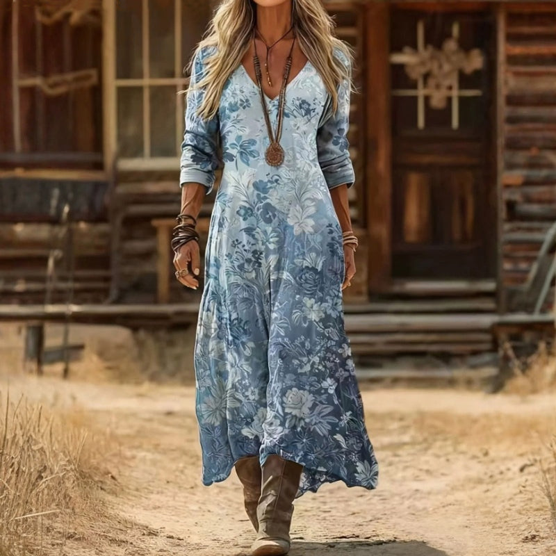 Eliza | Vintage-Inspired Long Sleeve Floral Dress Image