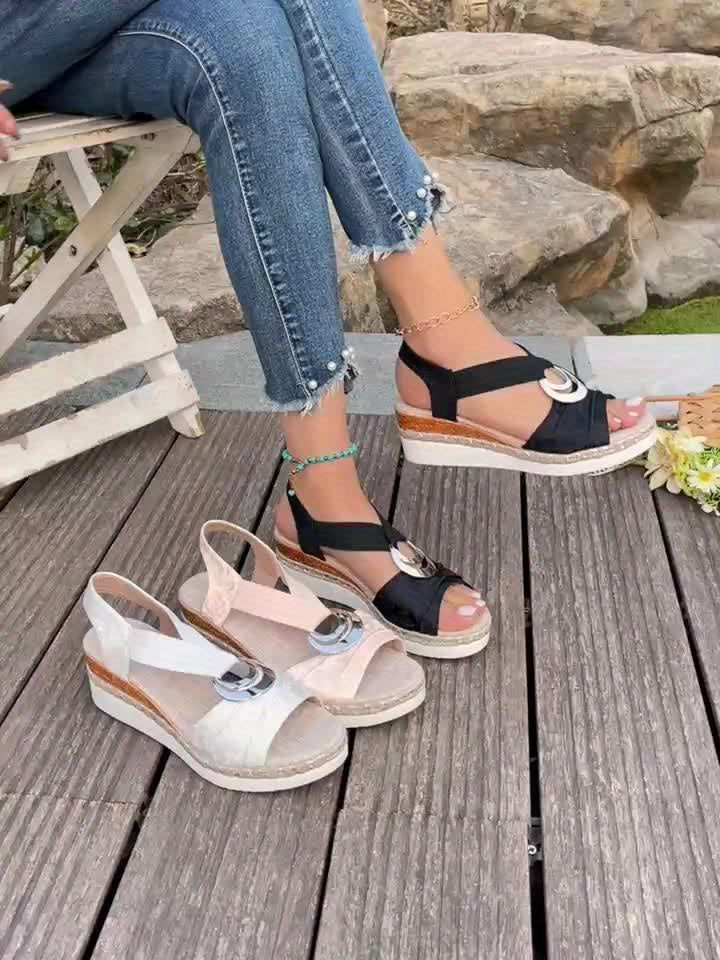 Aria | Braided Rope Platform Sandals Image