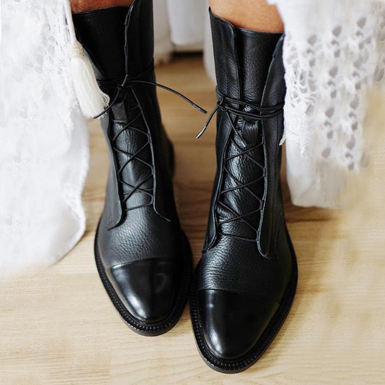 Sophia | Elegant Lace-Up Ankle Boots