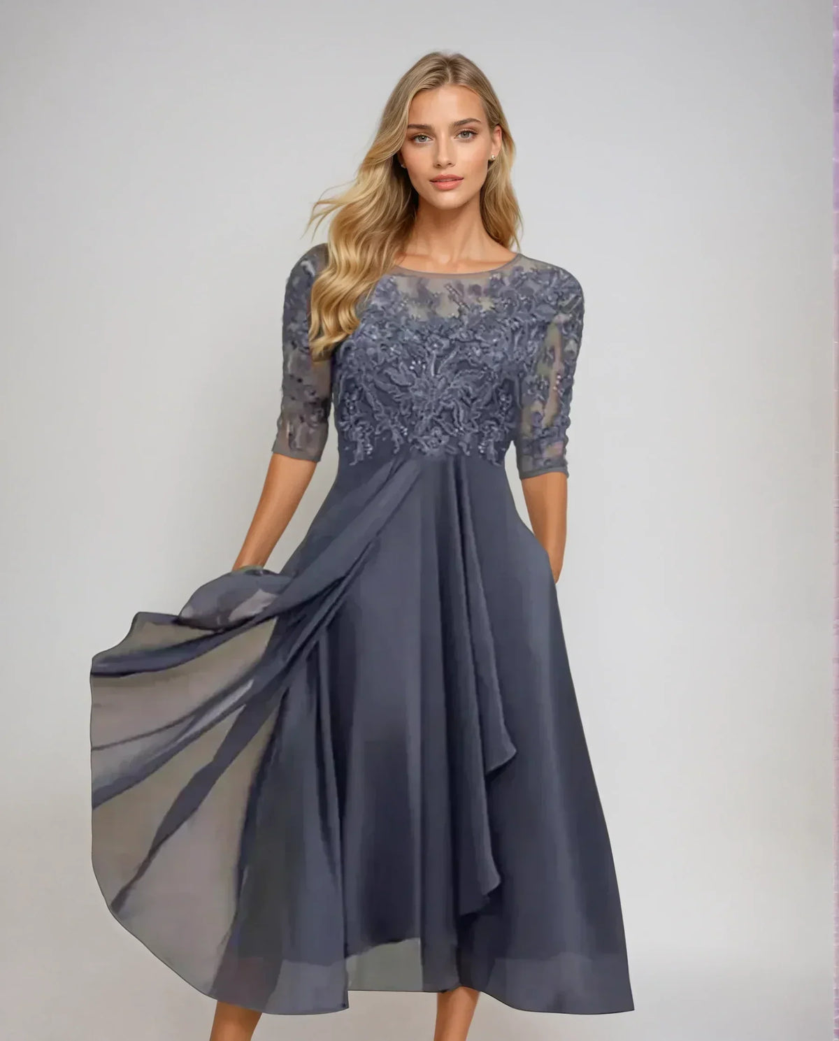 Adelaide | Elegant Lace Midi Dress Image