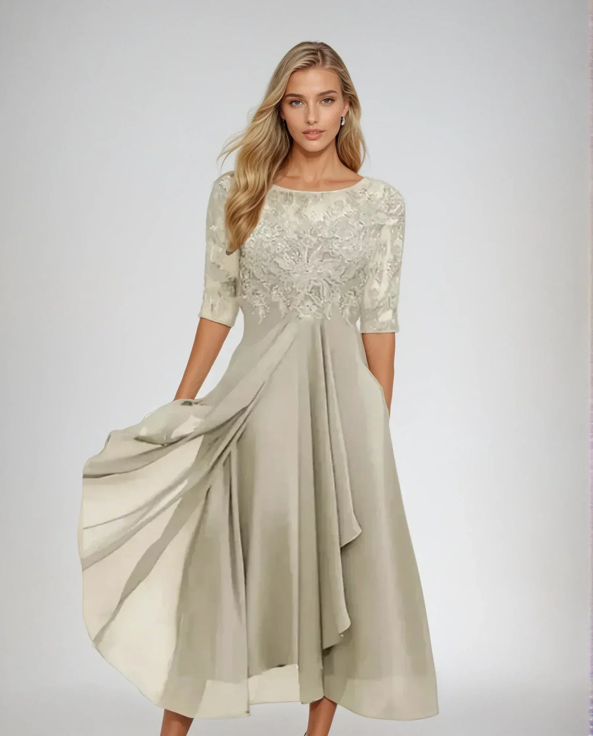 Adelaide | Elegant Lace Midi Dress Image