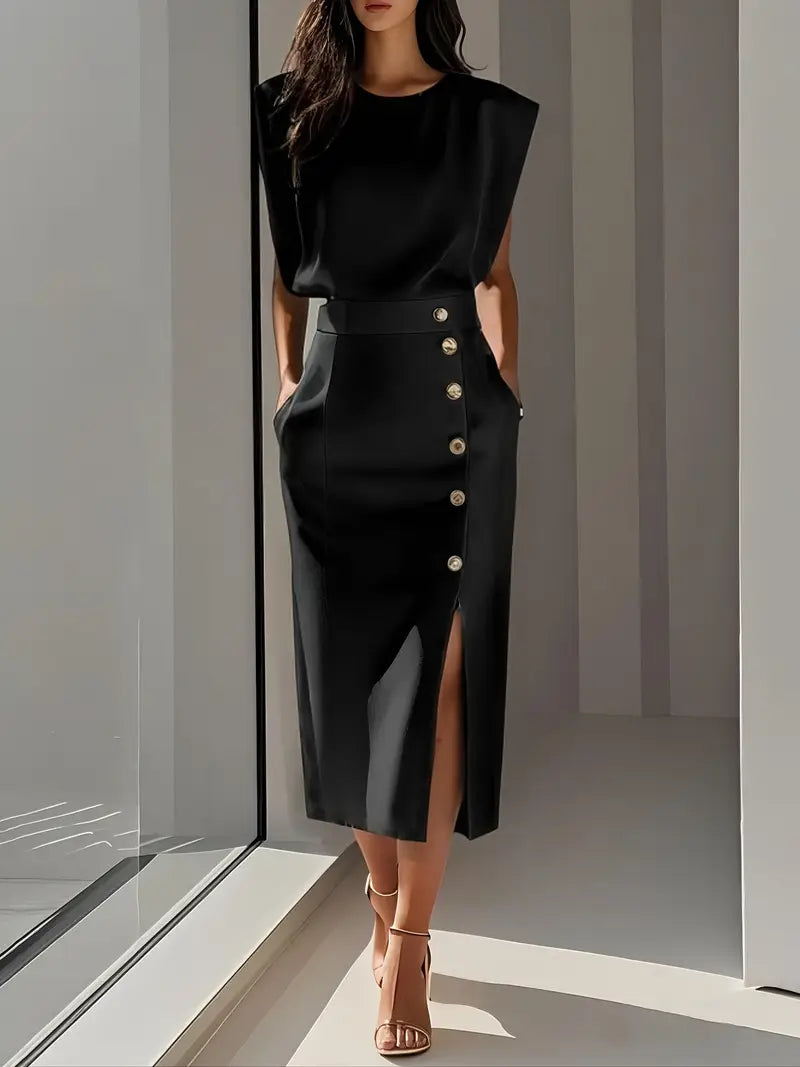 Dalia | Midi Dress with Side Slit
