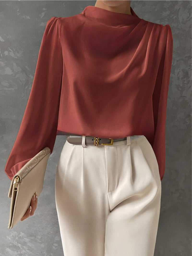 Maureen | Elegant Draped Long-Sleeve Blouse Image