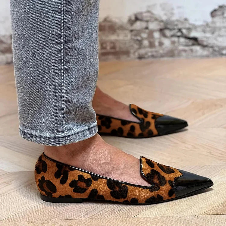 Riley | Refined Animal Print Ballet Pointed Flats Image