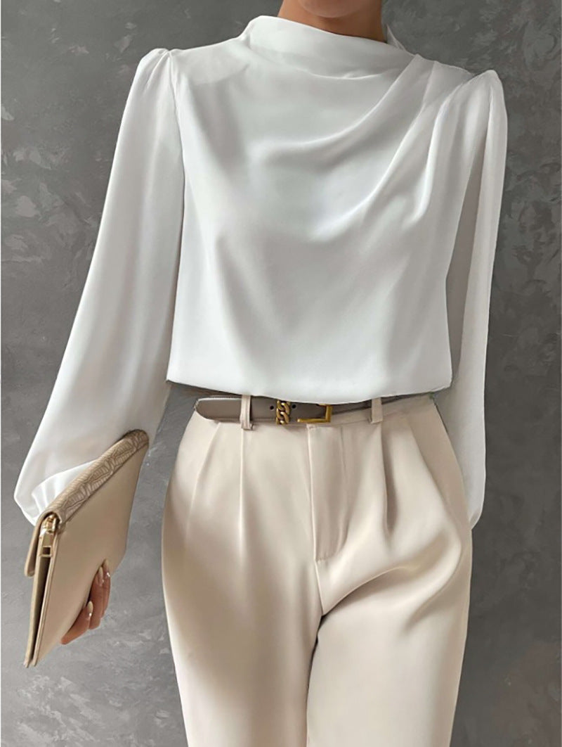 Maureen | Elegant Draped Long-Sleeve Blouse Image