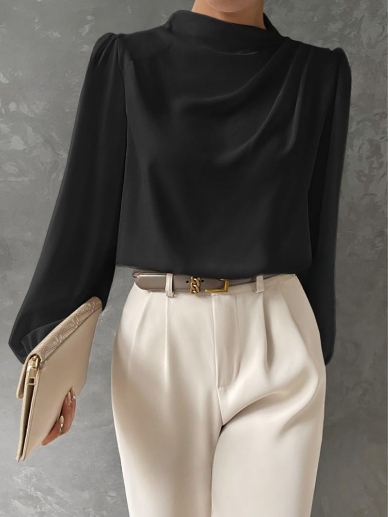 Maureen | Elegant Draped Long-Sleeve Blouse Image