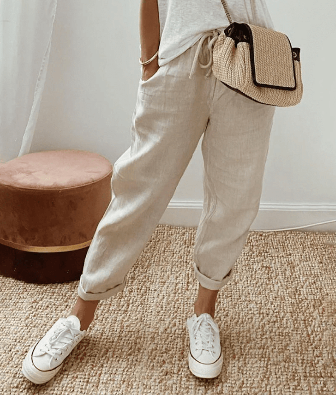 Leonora | Casual Everyday Printed Lace Pants Image