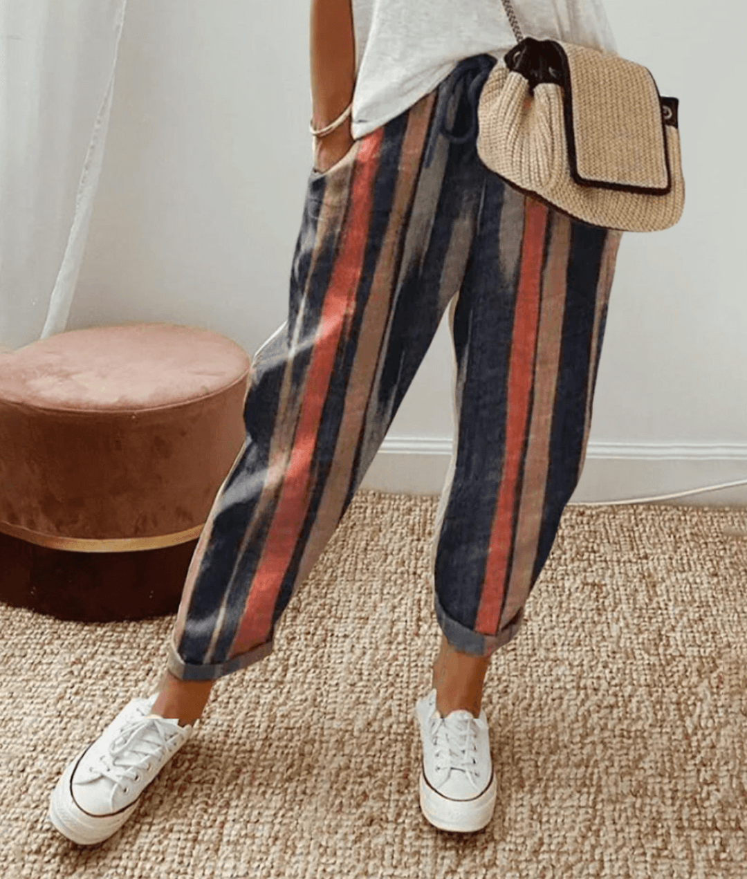 Leonora | Casual Everyday Printed Lace Pants Image