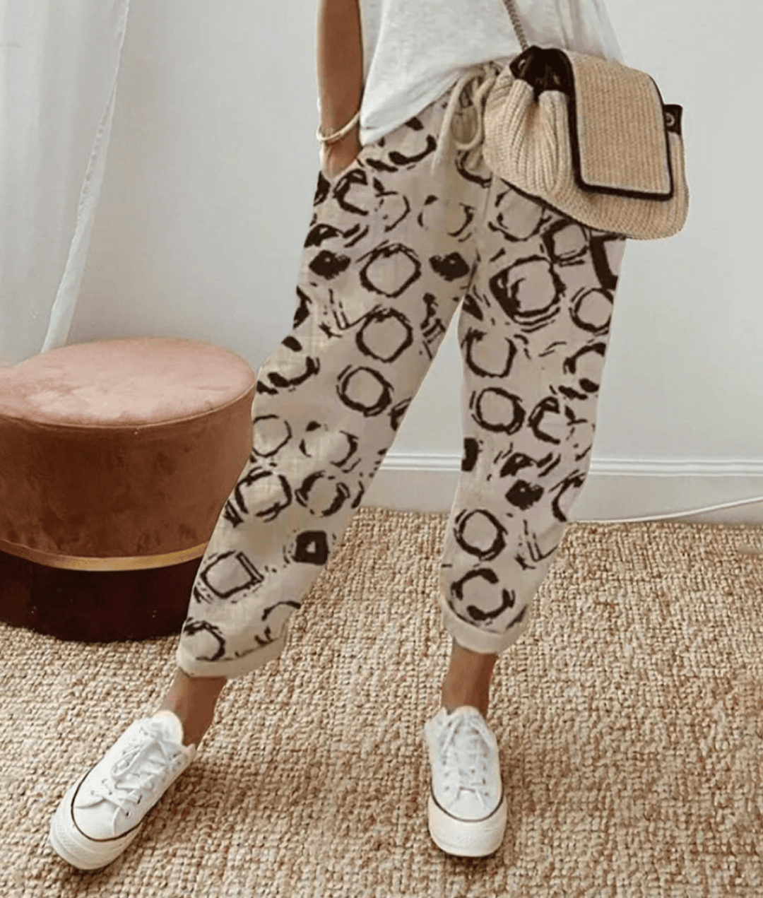 Leonora | Casual Everyday Printed Lace Pants Image