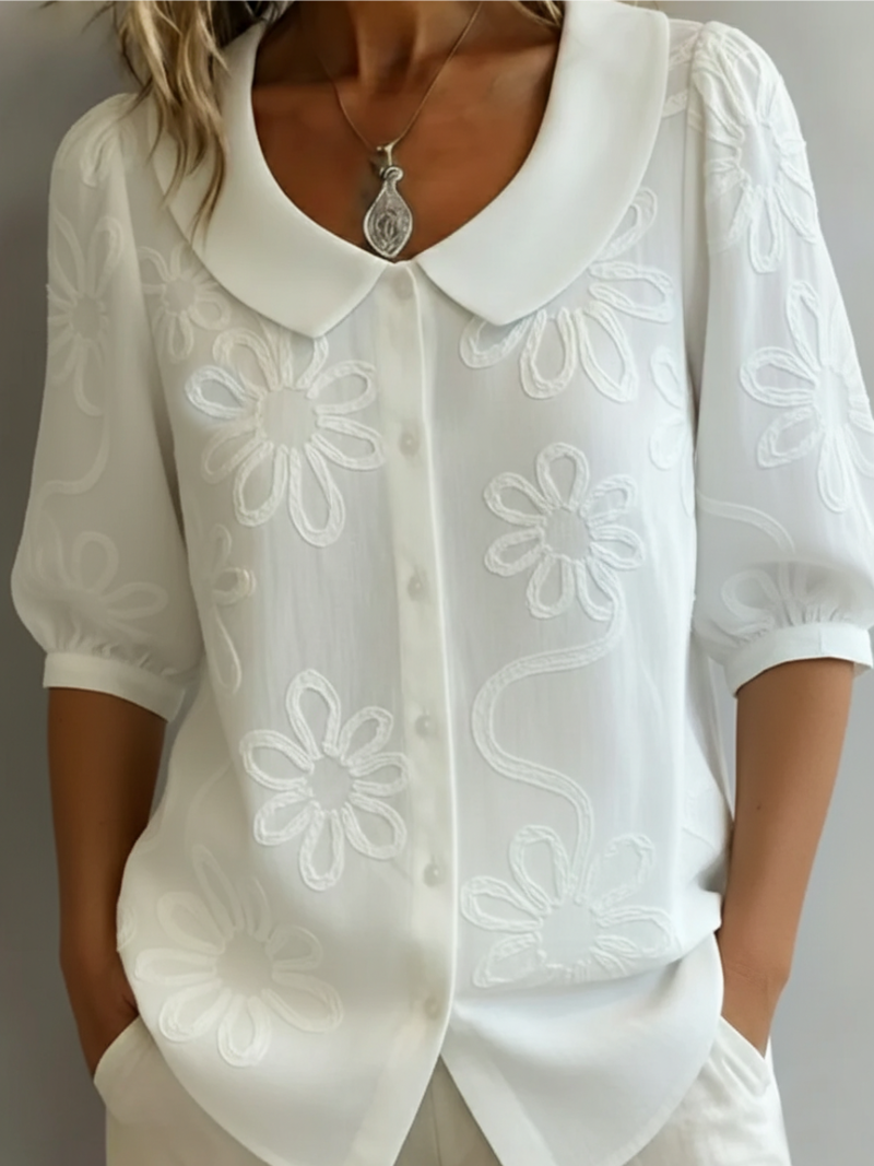 Alyssa | Stylish Embroidered Floral Blouse Image