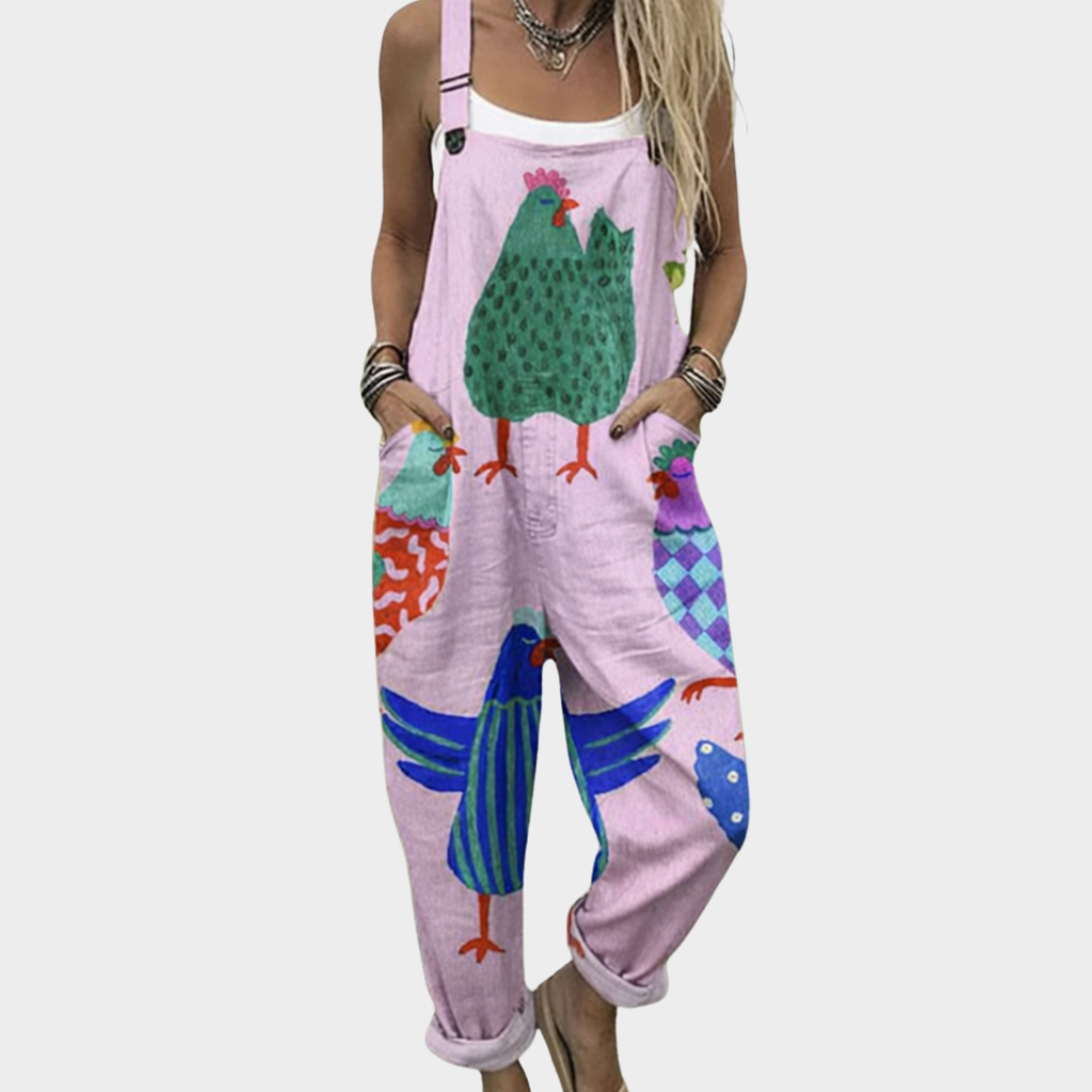 Norma | Comfortable Chicken Art Jumpsuit Image