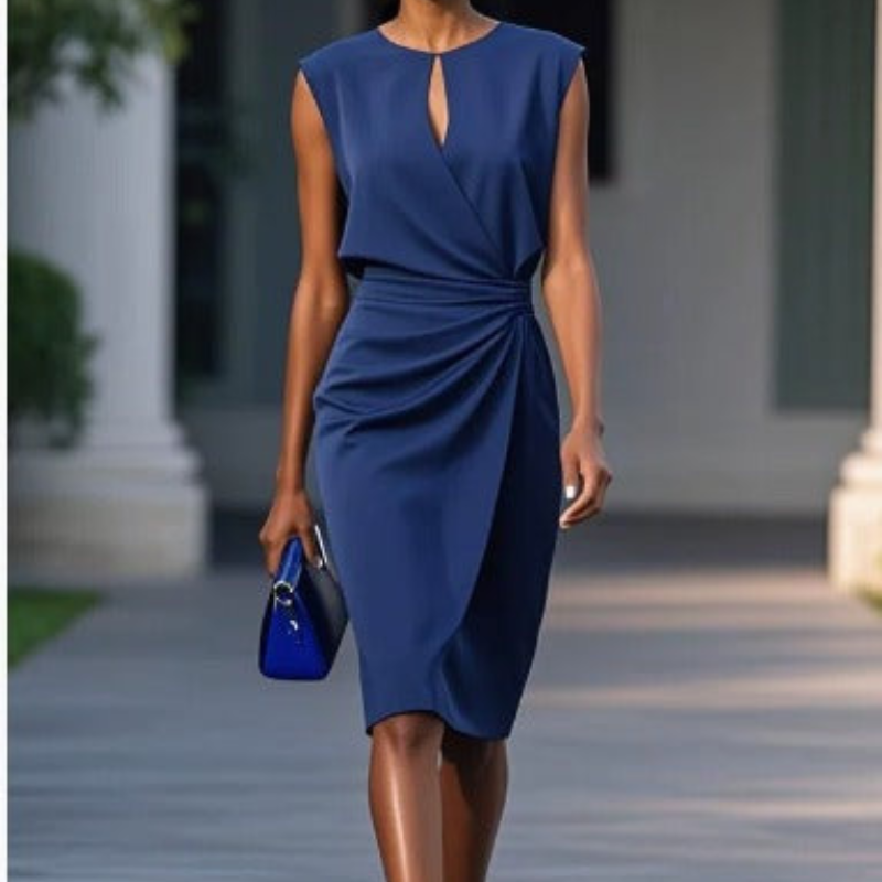 Laurena | Graceful Flowing Elegant Midi Dress Image