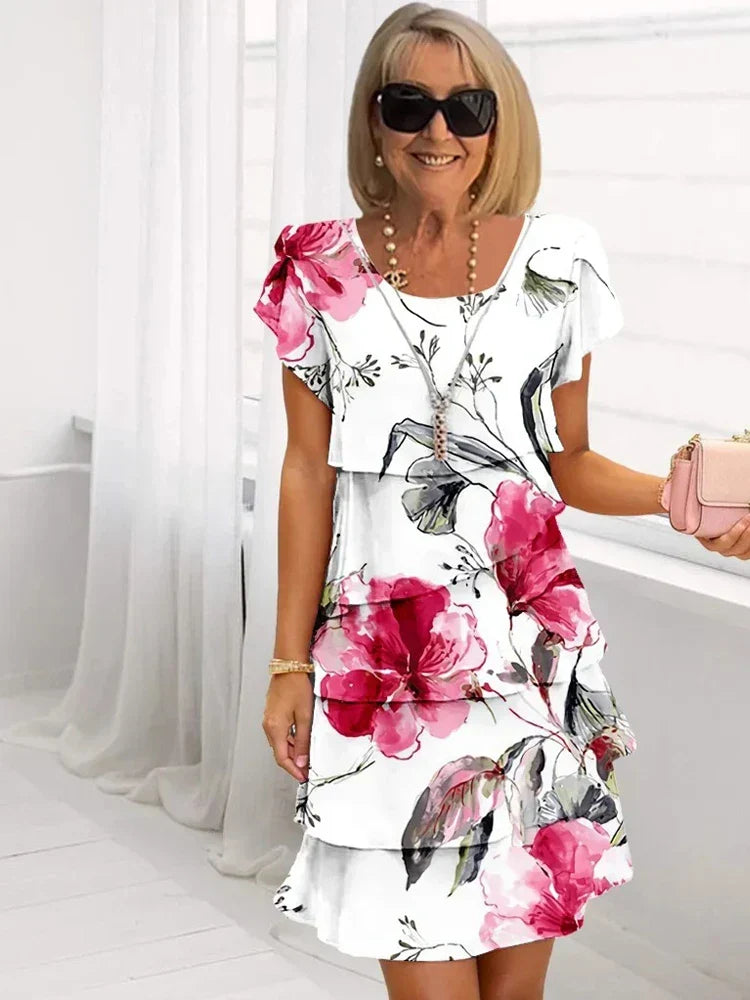 Rosie | Floral Tiered Chiffon Dress