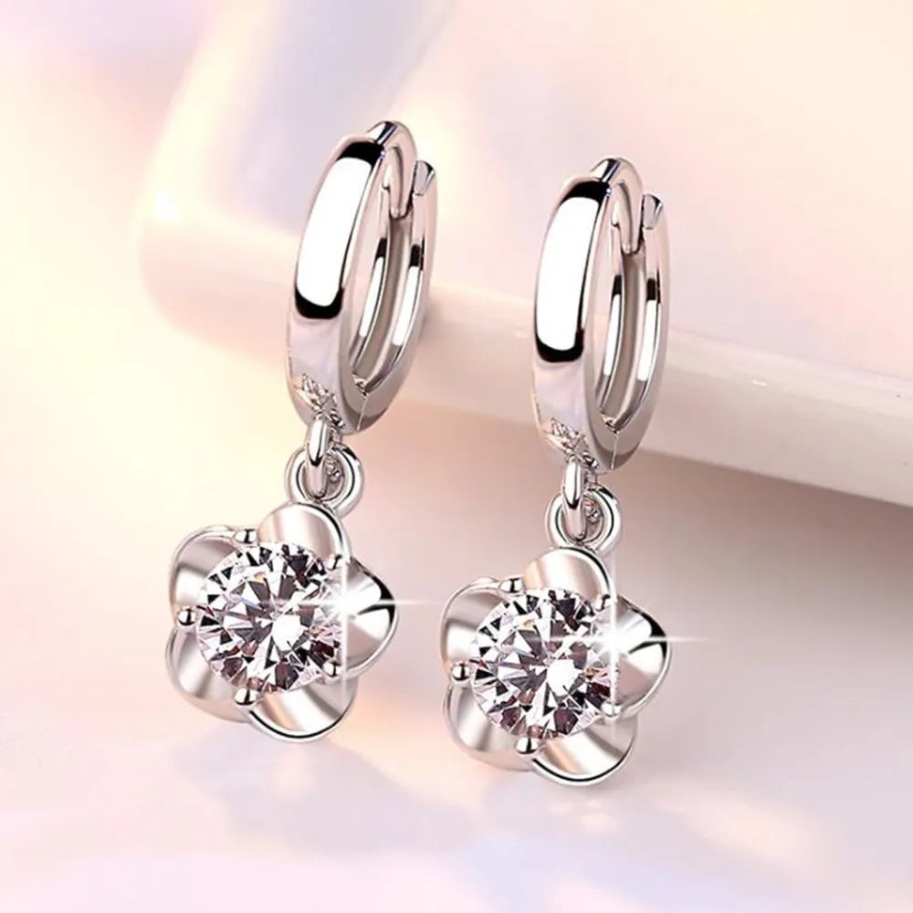 Bethany | Elegant Round and White Zircon Earrings Image