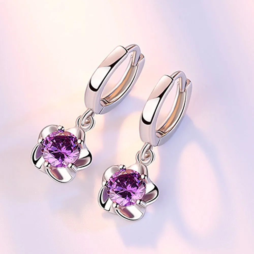 Bethany | Elegant Round and White Zircon Earrings Image